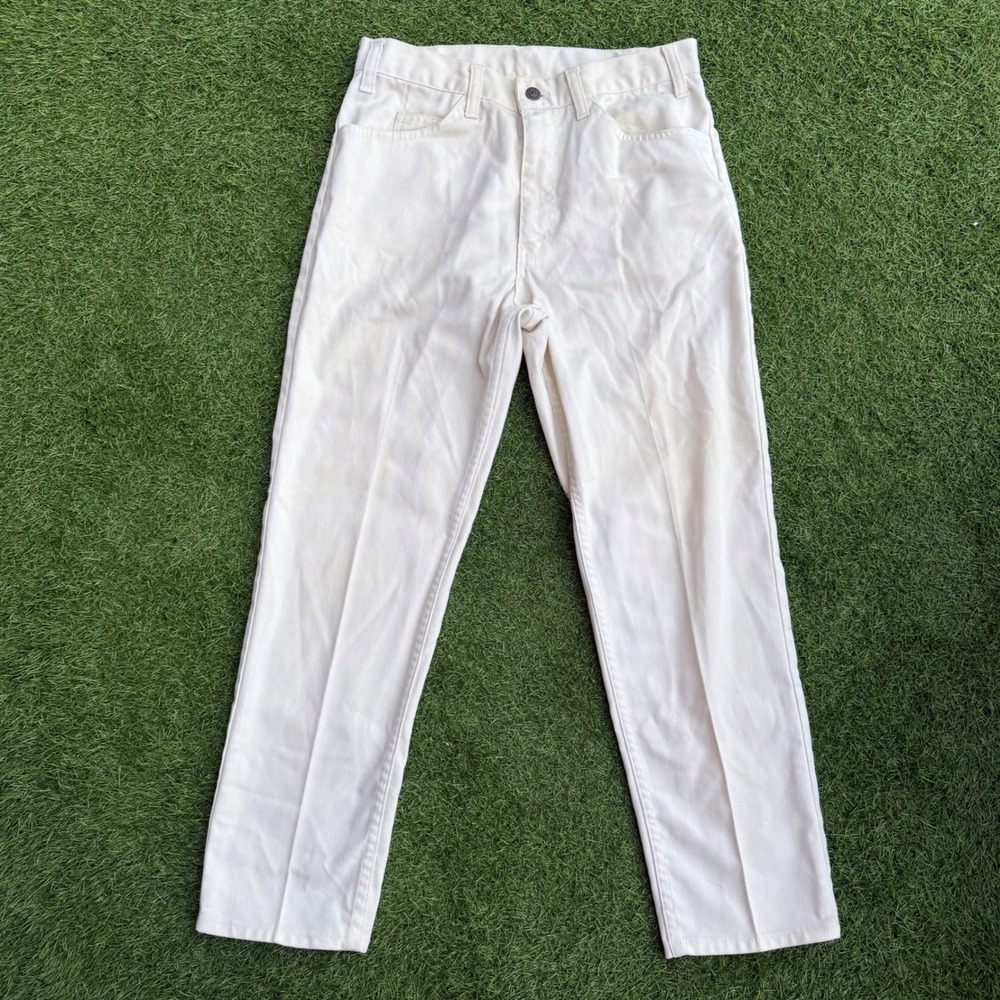 Vtg  Levi Strauss Sta Prest Pants Mens Size‎ 30x28 Cream Khaki Straight Leg